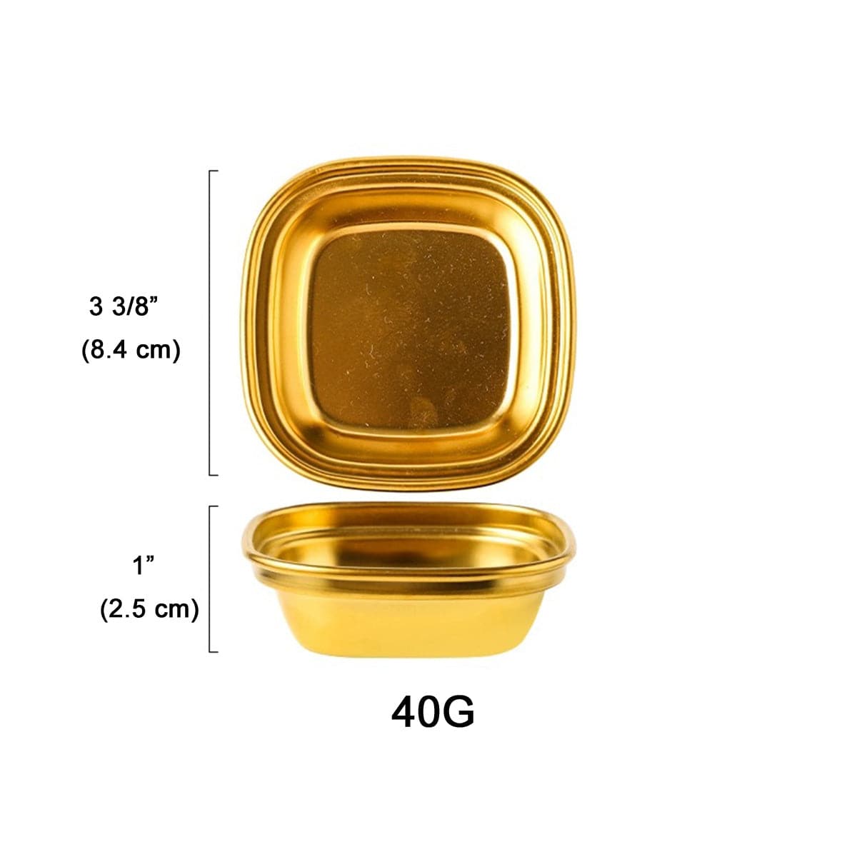 CHEFCO,KSD-1G,Stainless steel  Korean-style Sauce Dish-Golden(1 Compartment/40G) - Chefcoca