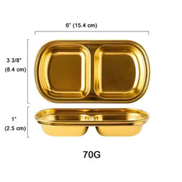 CHEFCO,KSD-2G,Stainless steel  Korean-style Sauce Dish-Golden(2 Compartment/70G)