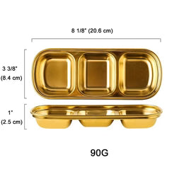 CHEFCO,KSD-3G,Stainless steel Korean-style Sauce Dish-Golden(3 Compartment/90G)