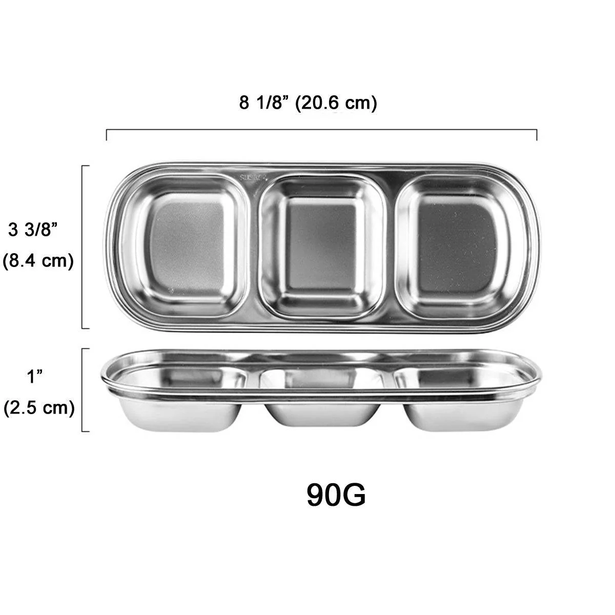 CHEFCO,KSD-3,Stainless steel Korean-style Sauce Dish-Silver(3 Compartment/90G) - Chefcoca