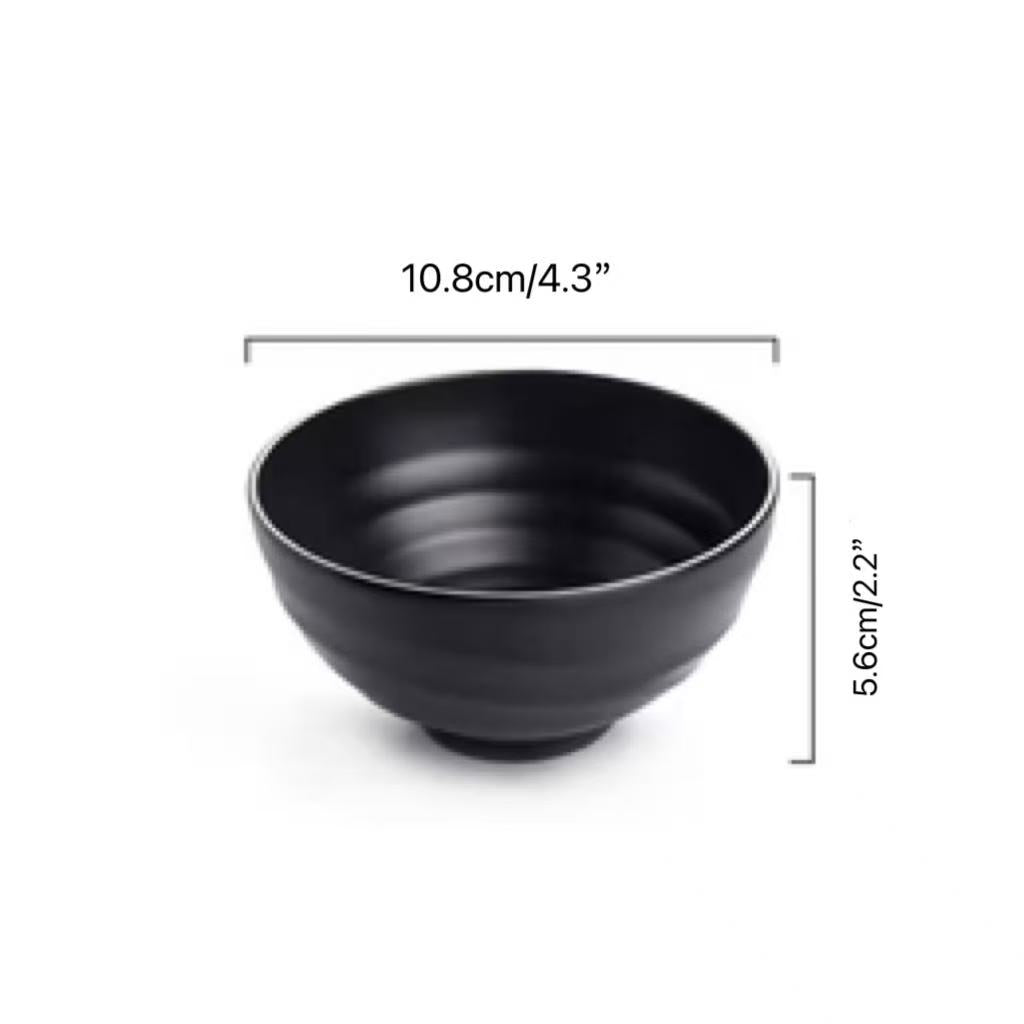 CHEFCO, LBW045S,  4.3"/10.8cm Black Threaded Lines Deep Melamine Bowl - Chefcoca