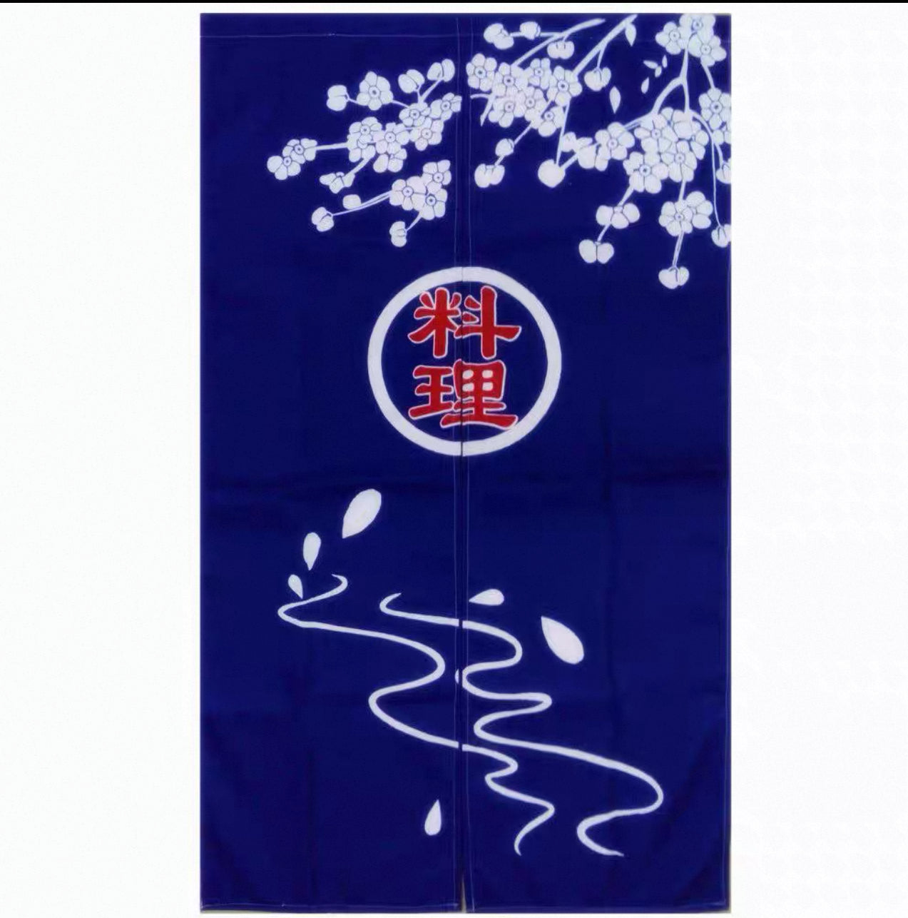 CHEFCO,MK-593,Blue Door Curtain  with “Ryouri” Cuisine Design - Chefcoca