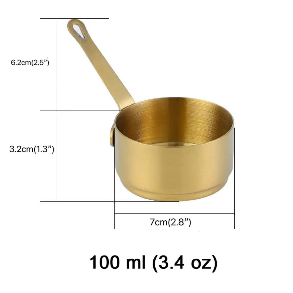 CHEFCO,MSP-100G,Golden Stainless Stee  Mini Sauce Pan,(7cm/2.8"Dia,3.2cm/1.3 High)100ML - Chefcoca