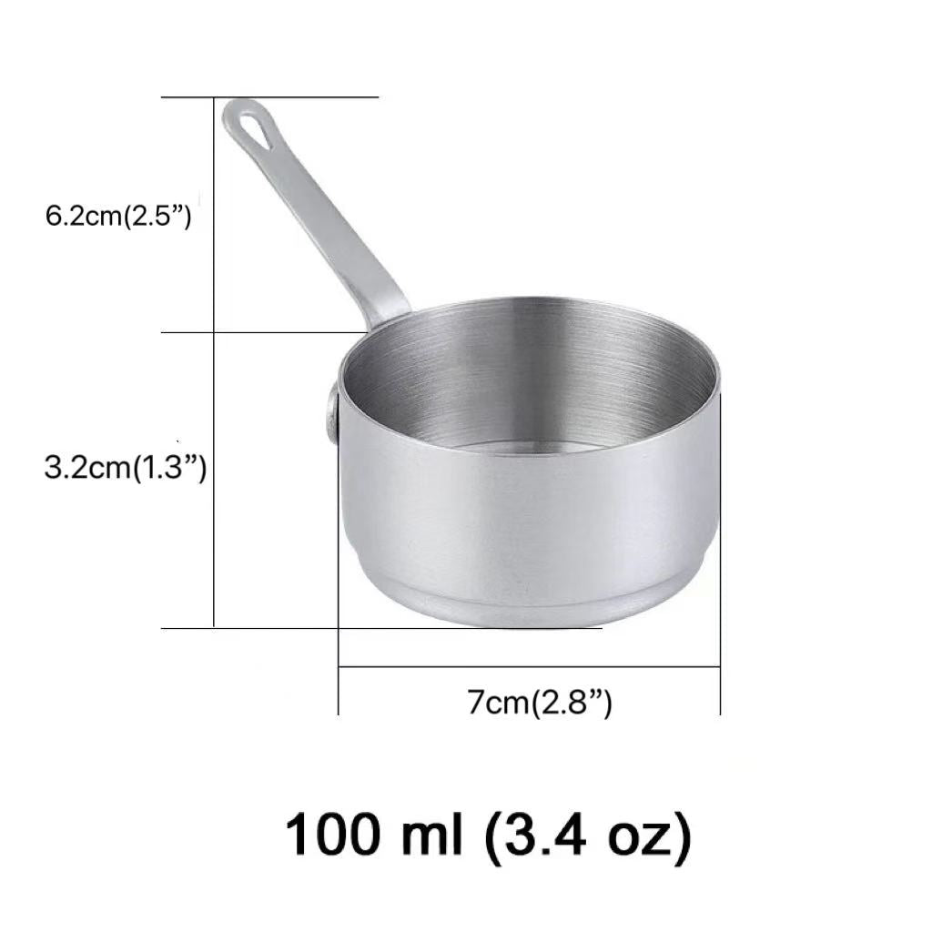 CHEFCO,MSP-100S,Silver Stainless Stee  Mini Sauce Pan(7cm/2.8"Dia,3.2cm/1.3 High)100ML - Chefcoca