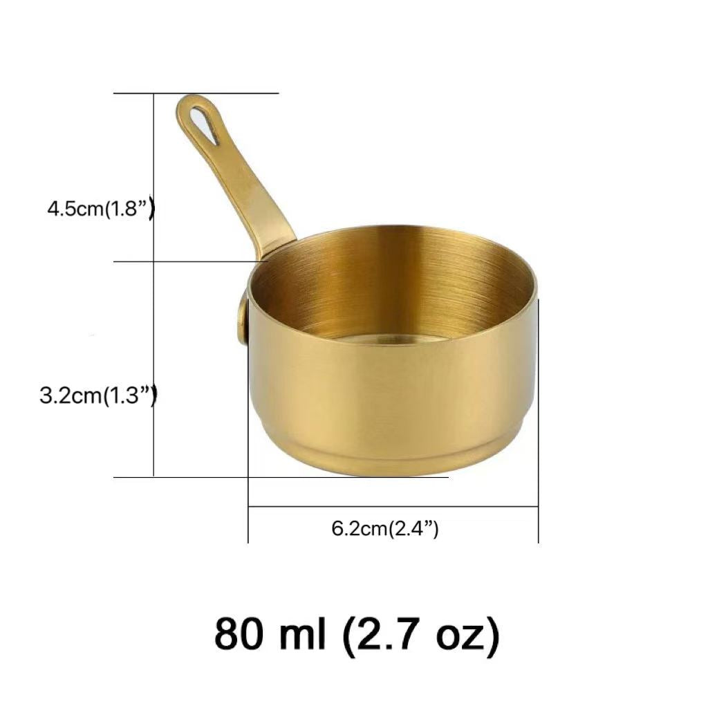 CHEFCO,MSP-80G,Golden Stainless Stee  Mini Sauce Pan,(6.2cm/2.4"Dia,3.2cm/1.3 High)80ML - Chefcoca