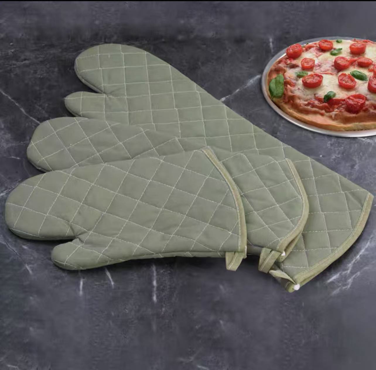 CHEFCO,OMF-13L, 13" Flame Retardant Oven Mitts with Extra Defense