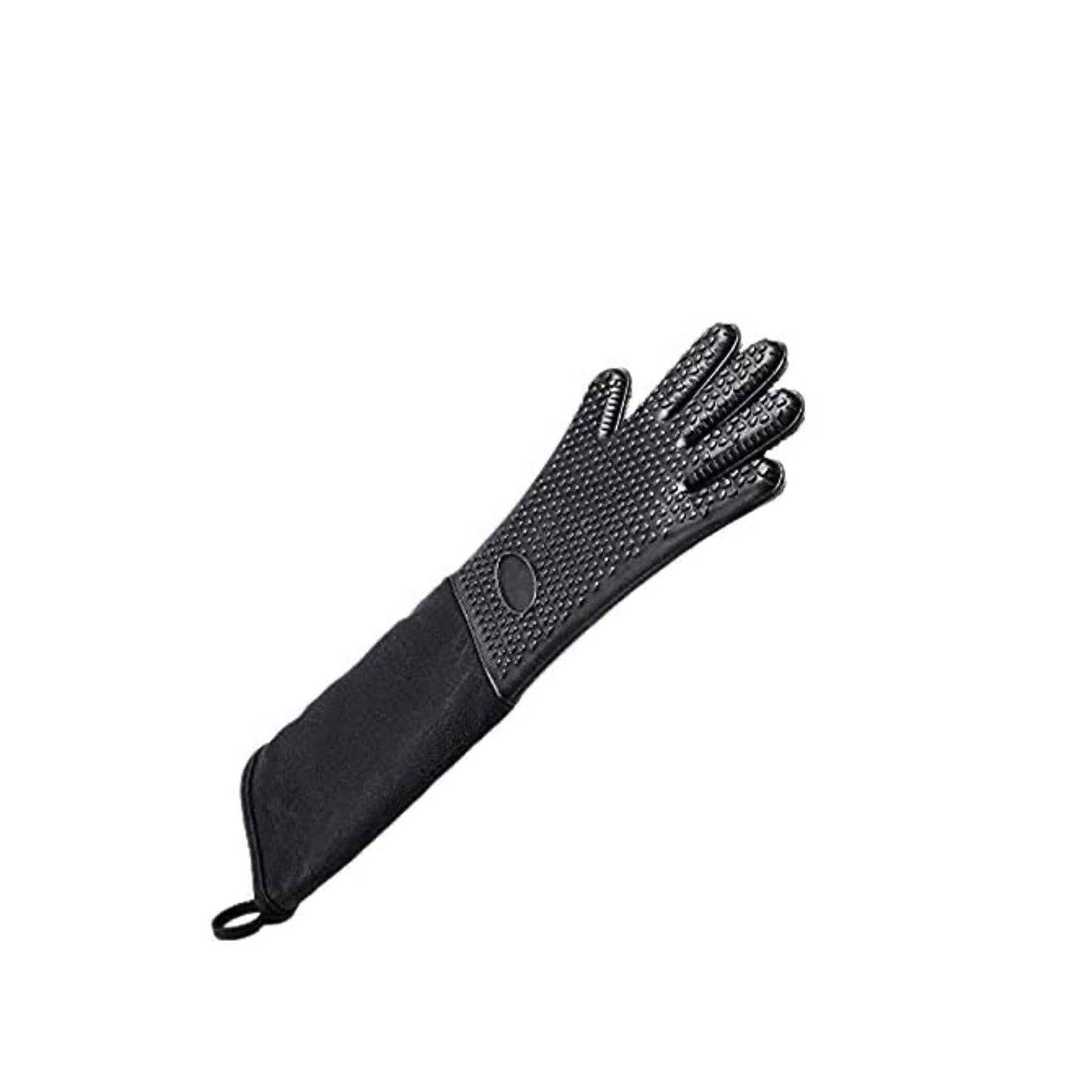 CHEFCO, OMF-19, Gant professionnel extra long en silicone de 19 pouces, résistant à la chaleur avec intérieur en coton (noir)