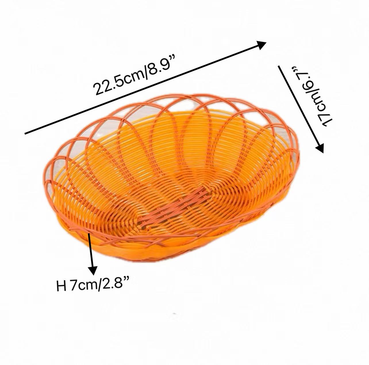 CHEFCO, OWB-22178, Panier de service ovale tressé à bordure orange