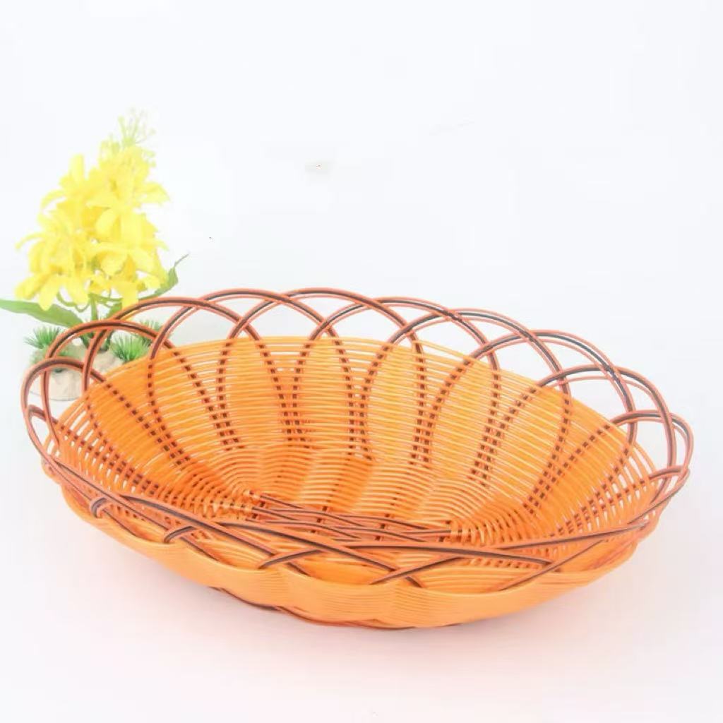 CHEFCO, OWB-22178, Panier de service ovale tressé à bordure orange