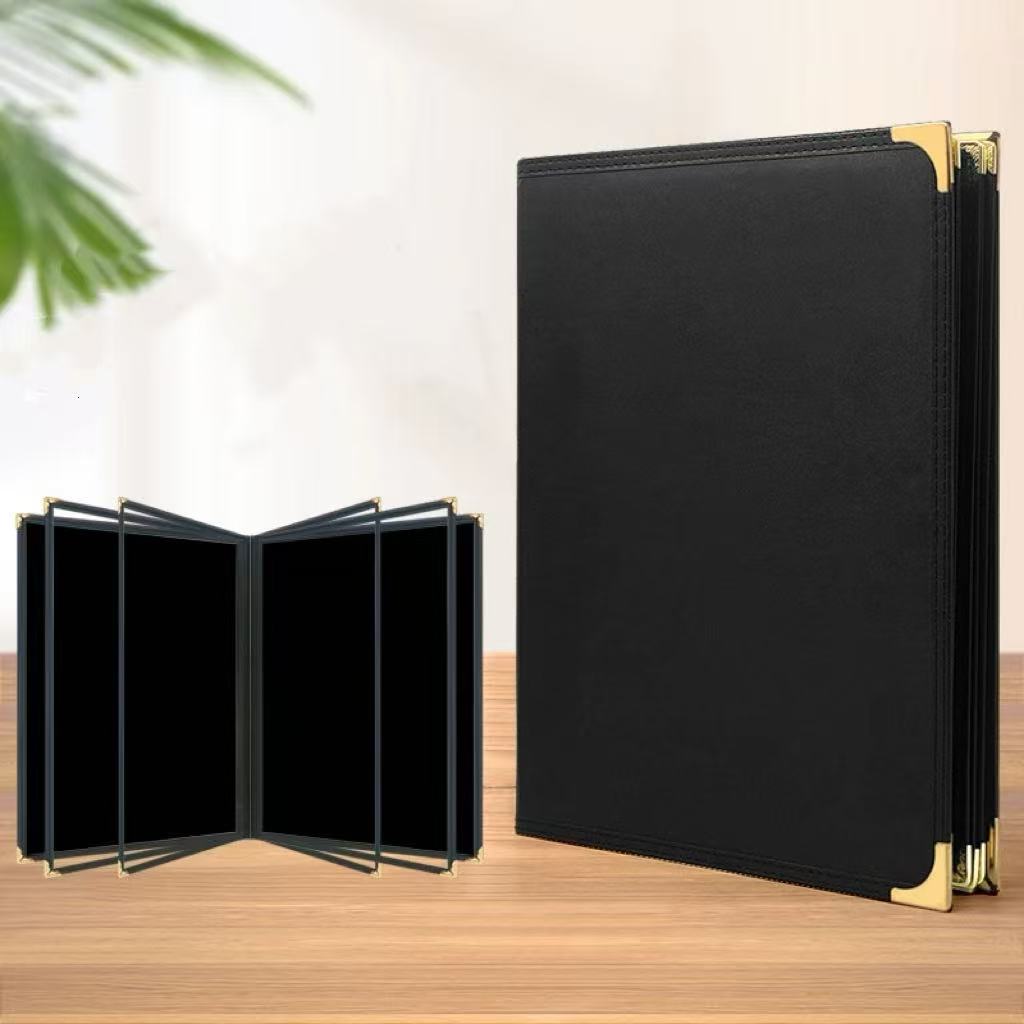 CHEFCO,PMCF-10K,Menu Cover, Four Pages, Black Cover Fits A4 paper,210X297MM - Chefcoca