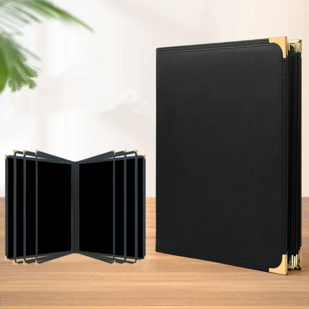 CHEFCO,PMCS-10K,Menu Cover, Six Pages, Black Cover, fits A4 paper,210X297MM - Chefcoca