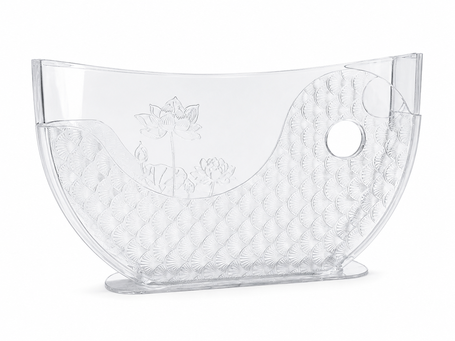 CHEFCO,PRPB-1106, Plastic Rice Paper Water Bowl with Side Pocket Holder, 11" Wx6.4" H - Chefcoca