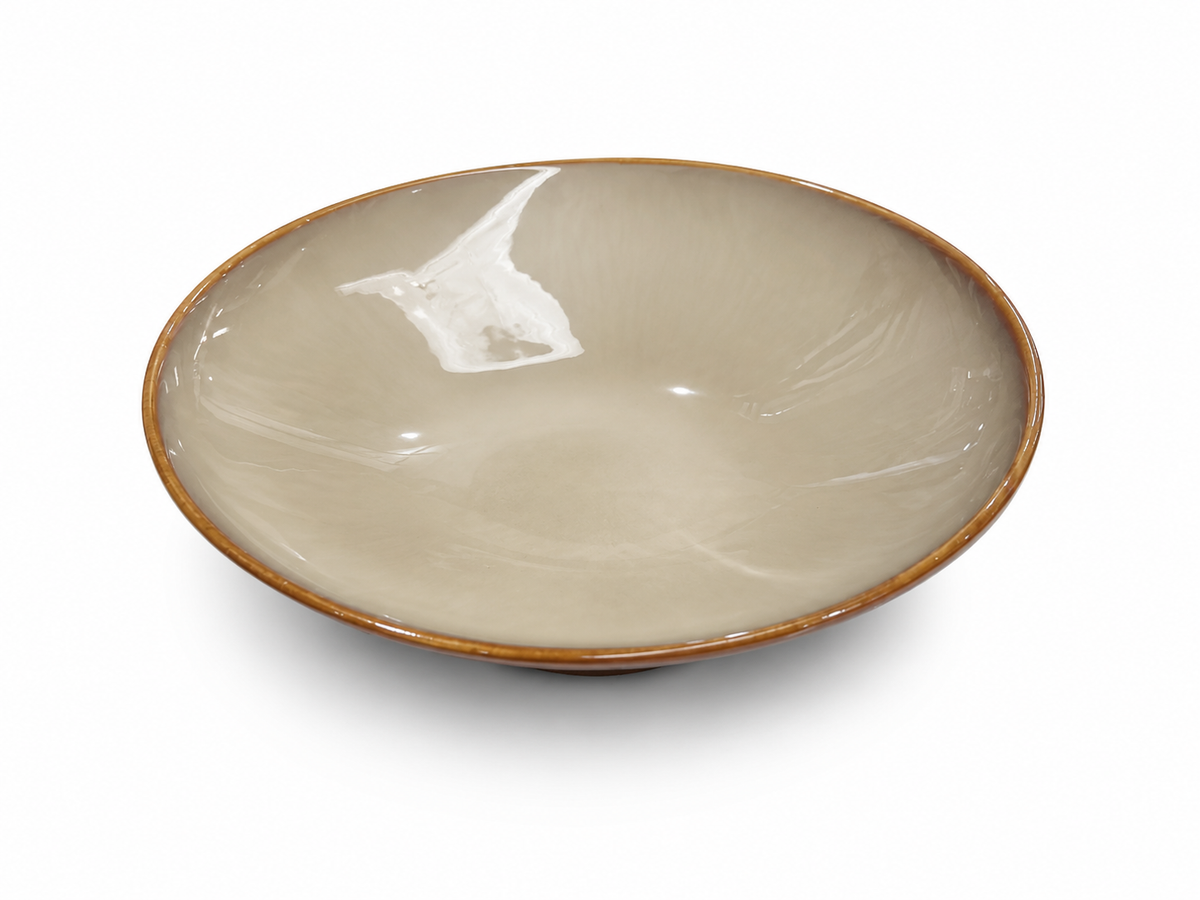 CHEFCO,PTC00624, 11.5 " Dia Ceramic Brown kiln Round Shallow Bowl - Chefcoca