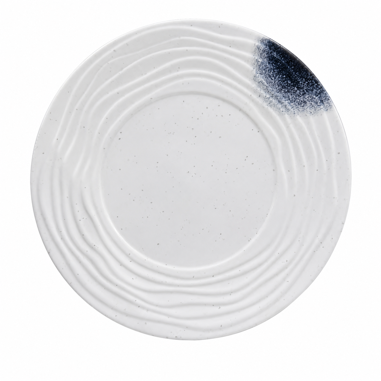 CHEFCO, PY8006K,8.7" White Round Plate With Whorl&Blue Pattern - Chefcoca