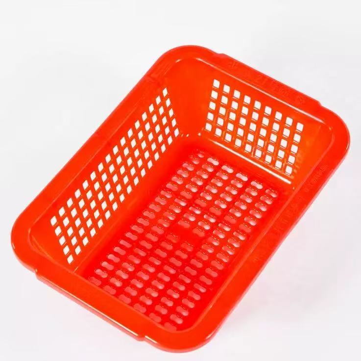 CHEFCO,RD23, 12"Plastic Square Vegetable Wash Baskets (Small Grid)-Red - Chefcoca