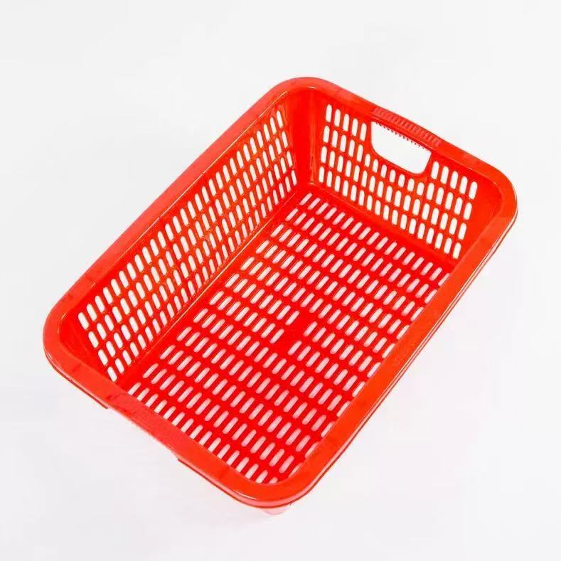 CHEFCO,RD31, Plastic Rectangular Vegetable Wash Baskets with Cut-out Handle-Red-22.8"Lx15.8"Wx7.9"H - Chefcoca