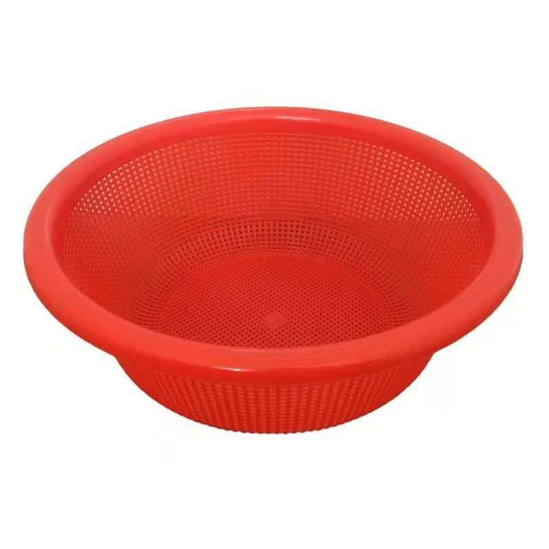 CHEFCO,RD360, Plastic Round Vegetable Wash Basket ,Red (Fine Grid)-19.7"Dia x 6.9" H - Chefcoca