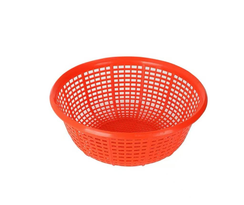 CHEFCO,RD8813, 10" Round Plastic Vegetable Wash Basket (Small Grid),Red - Chefcoca