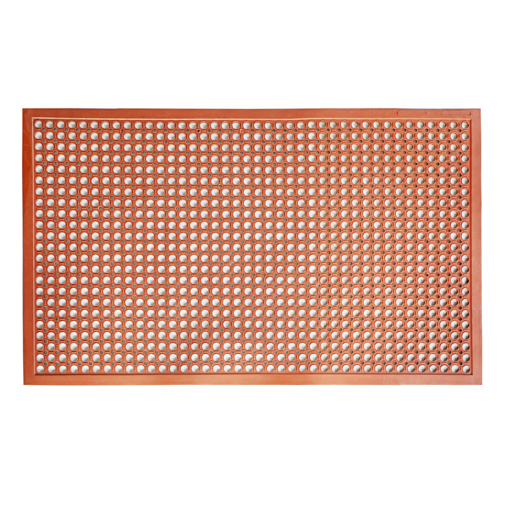 RBM-35R - Tapis de sol en caoutchouc, bord biseauté - Rouge 