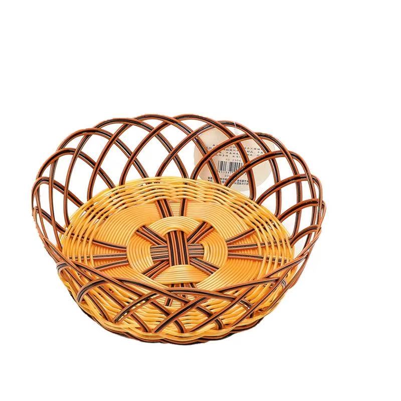 CHEFCO,RWB-146,Panier de service rond tressé à bordure noire et jaune