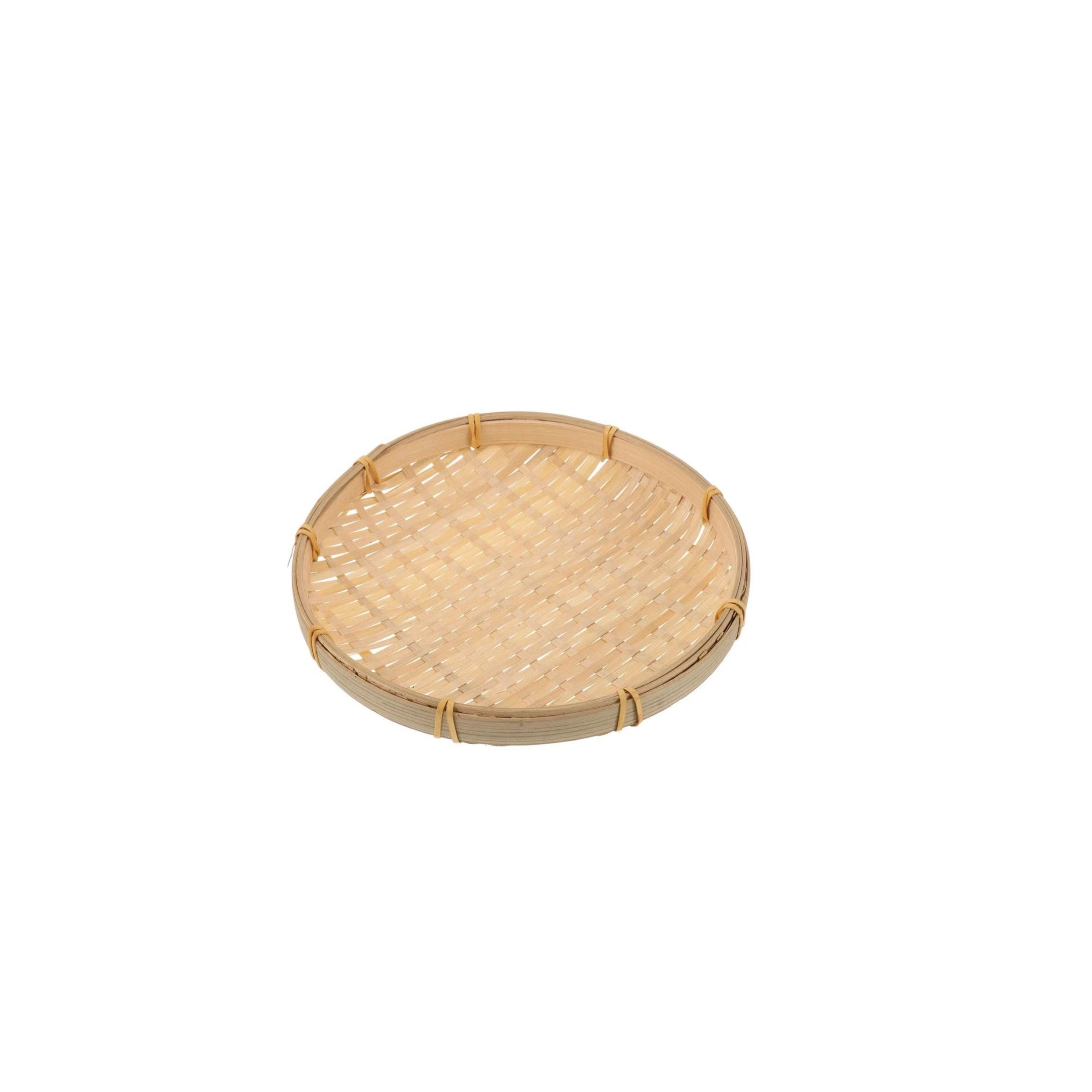 Chefco, Bamboo braid shallow mouth natural bamboo plate, round (RBP-14)