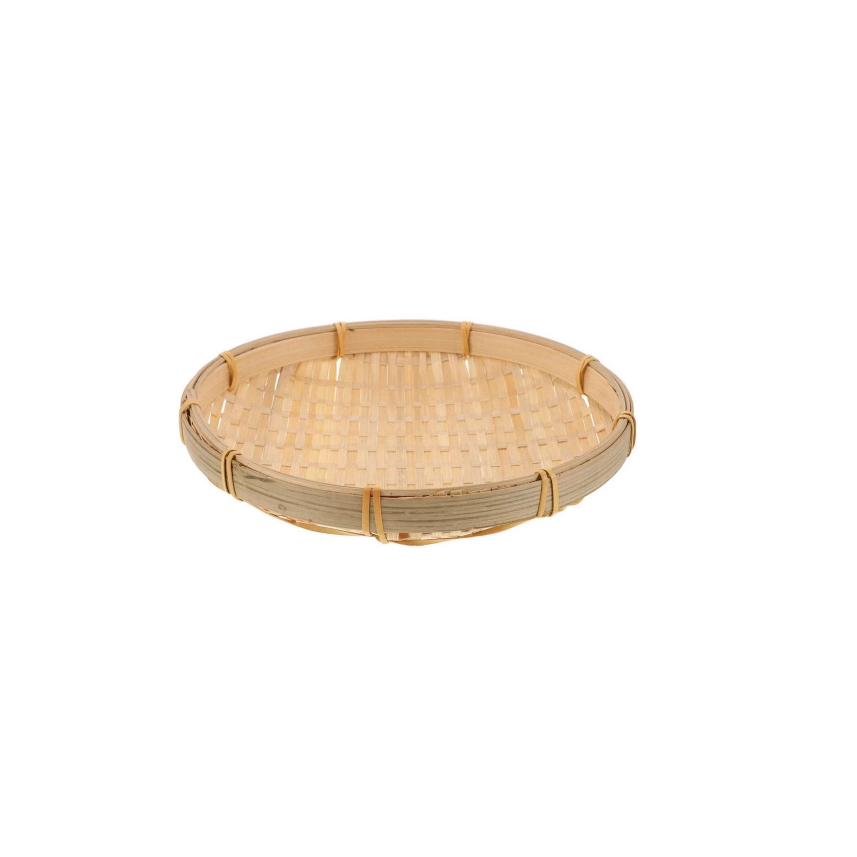 Chefco, Bamboo braid shallow mouth natural bamboo plate, round (RBP-17)