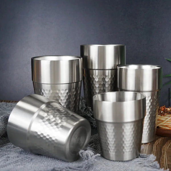 CHEFCO,SC-8S, 8.8 oz,304 Stainless Steel stackable silver double