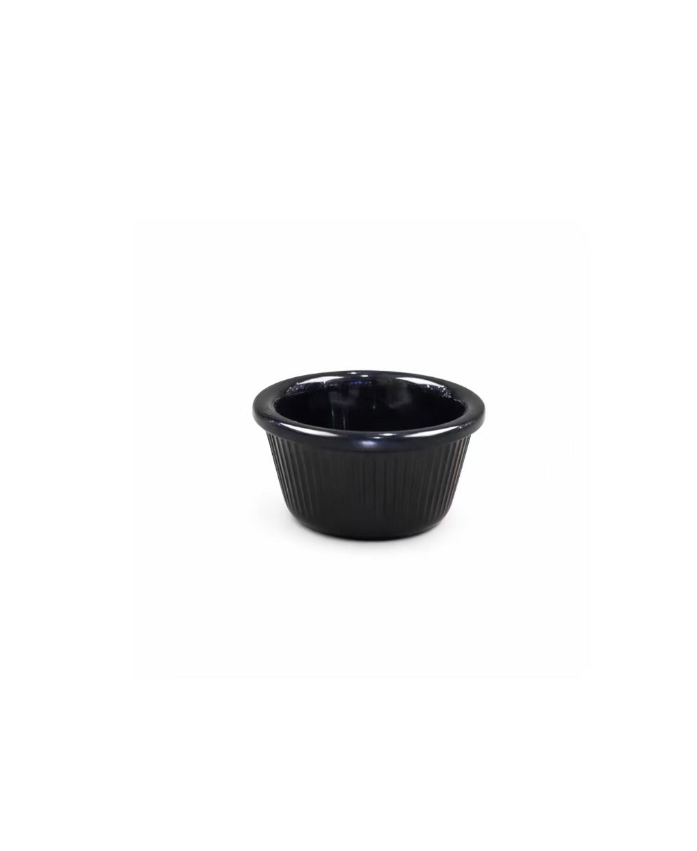 CHEFCO,SE-RFM-2K, Melamine Ramekin Fluted, 2 oz, Black, 1 pc - Chefcoca