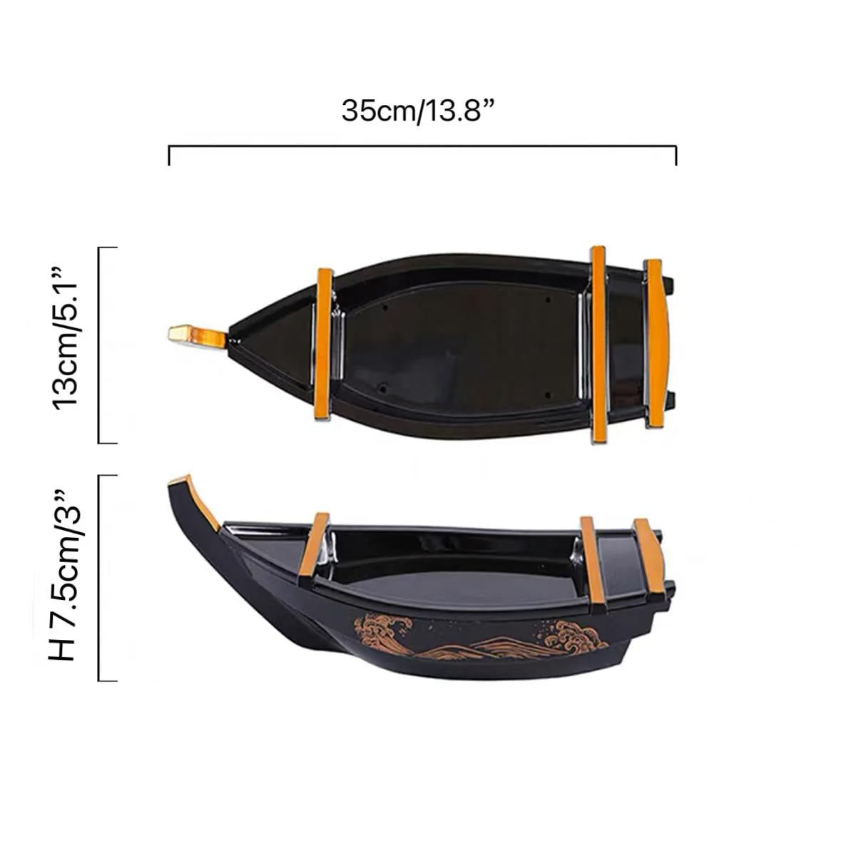 CHEFCO,SQLP054, 13.8" Sushi Serving Treasure Boat - Chefcoca