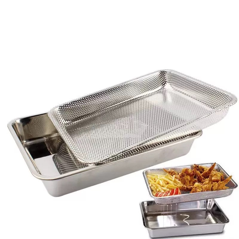 CHEFCO,SST-165, Stainless Steel Tray (16.5"L x 11.6"W x 2.4"H) - Chefcoca