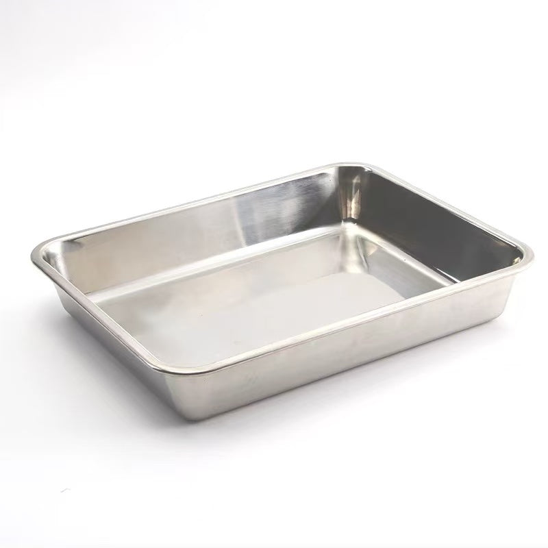 CHEFCO,SST-165, Stainless Steel Tray (16.5"L x 11.6"W x 2.4"H) - Chefcoca