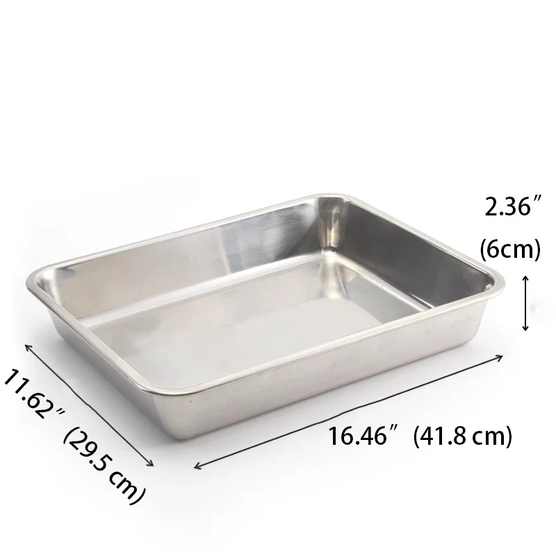 CHEFCO,SST-129,  Stainless Steel Tray (12.7"L x 10"W x 2"H) - Chefcoca