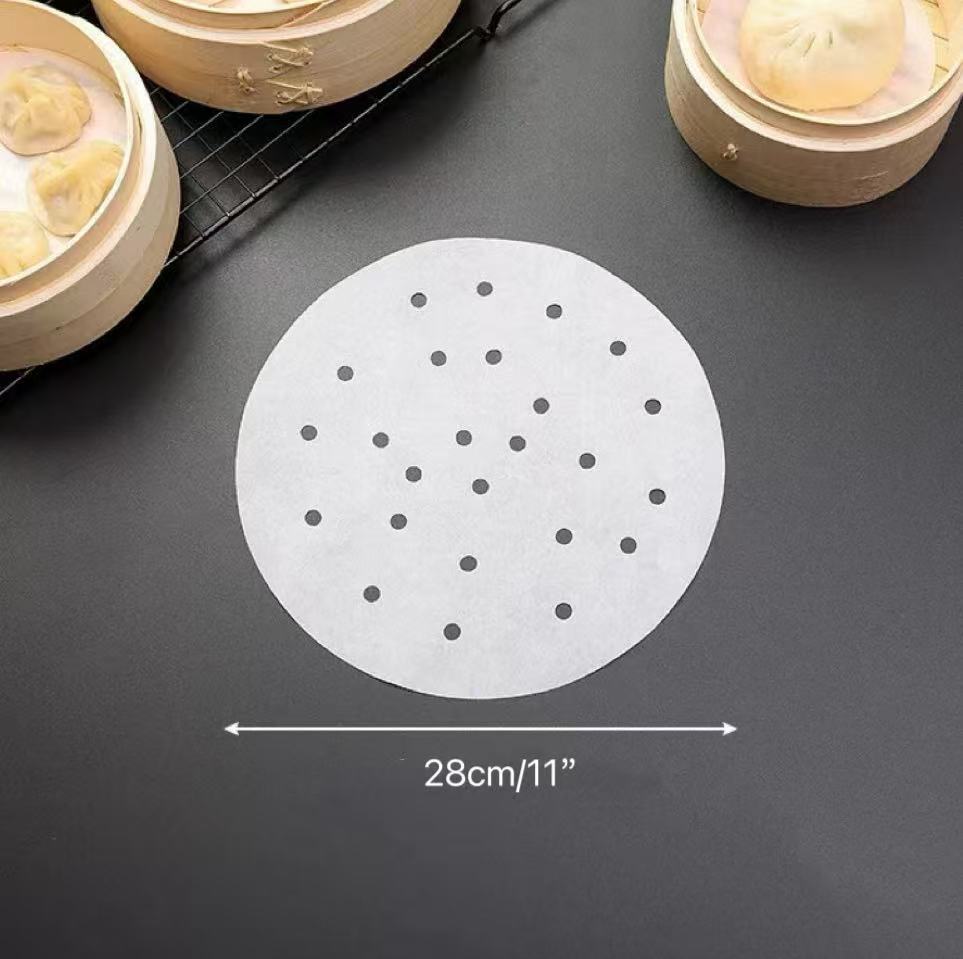 CHEFCO,STPA-11.0, 11"Round Perforated Steamer Liner Paper,400pcs/pack - Chefcoca