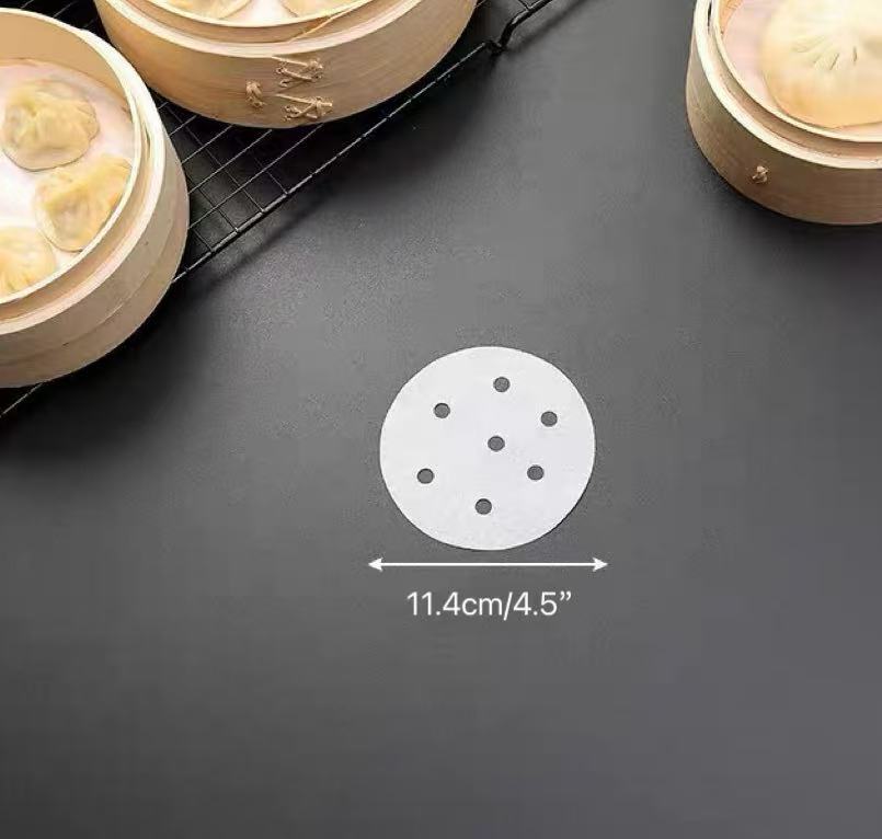 CHEFCO,STPA-4.5, 11.4cm/4.5"Round Perforated Steamer Liner Paper,400pcs/pack - Chefcoca