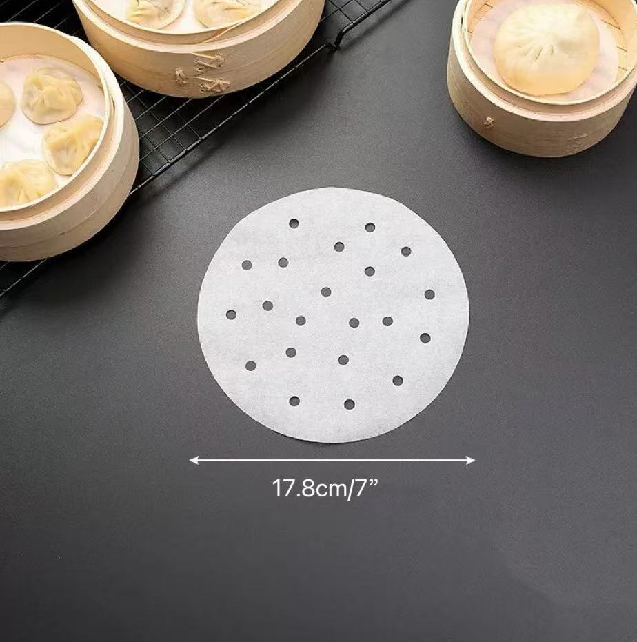 CHEFCO,STPA-7.0, 7"Round Perforated Steamer Liner Paper,400pcs/pack - Chefcoca