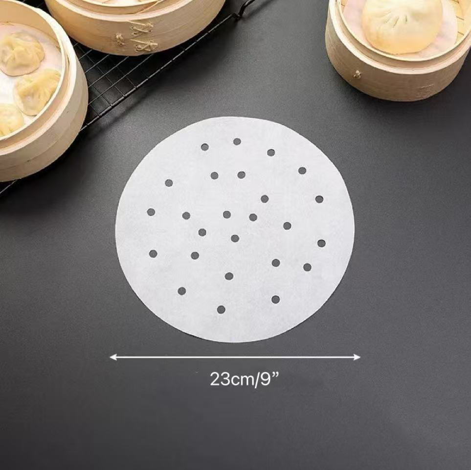CHEFCO,STPA-9.0, 9"Round Perforated Steamer Liner Paper,400pcs/pack - Chefcoca