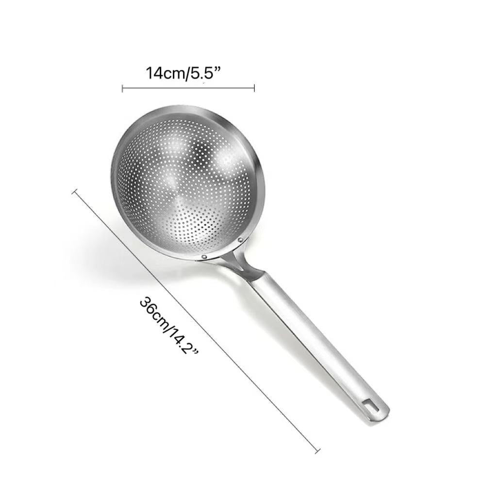 CHEFCO,SUS304-14, 14cm/5.5"Dia Stainless Steel Handheld Perforated Spoon Style Skimmer - Chefcoca
