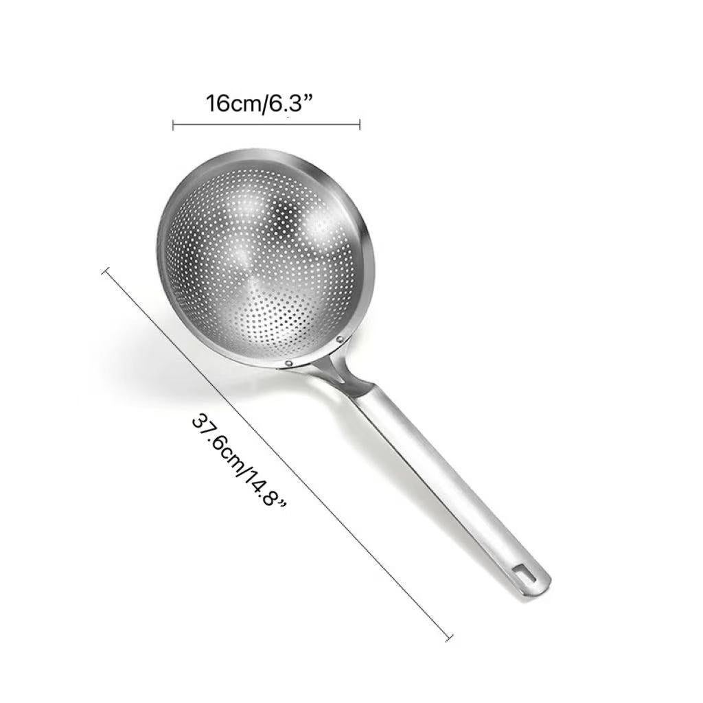 CHEFCO,SUS304-16, 16cm/6.3"Dia Stainless Steel Handheld Perforated Spoon Style Skimmer - Chefcoca