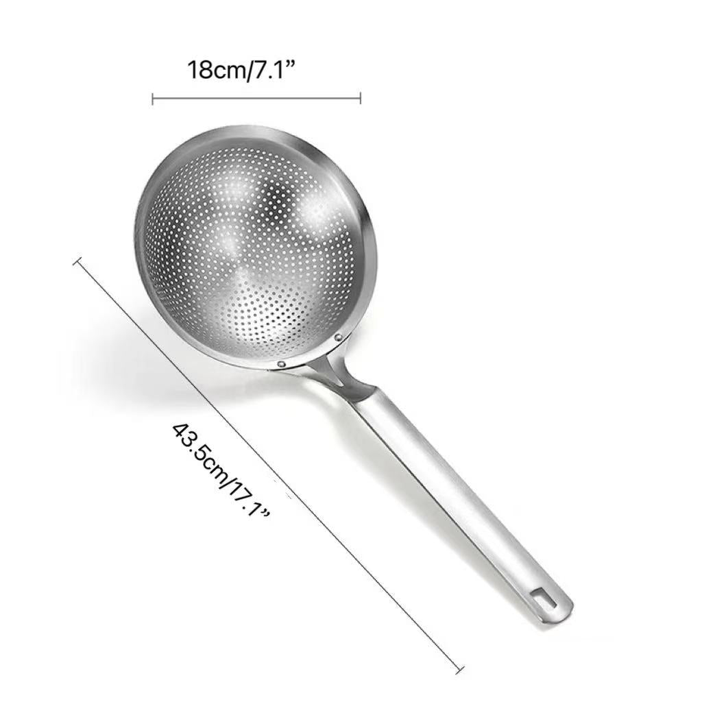 CHEFCO,SUS304-18, 18cm/7"Dia Stainless Steel Handheld Perforated Spoon Style Skimmer - Chefcoca