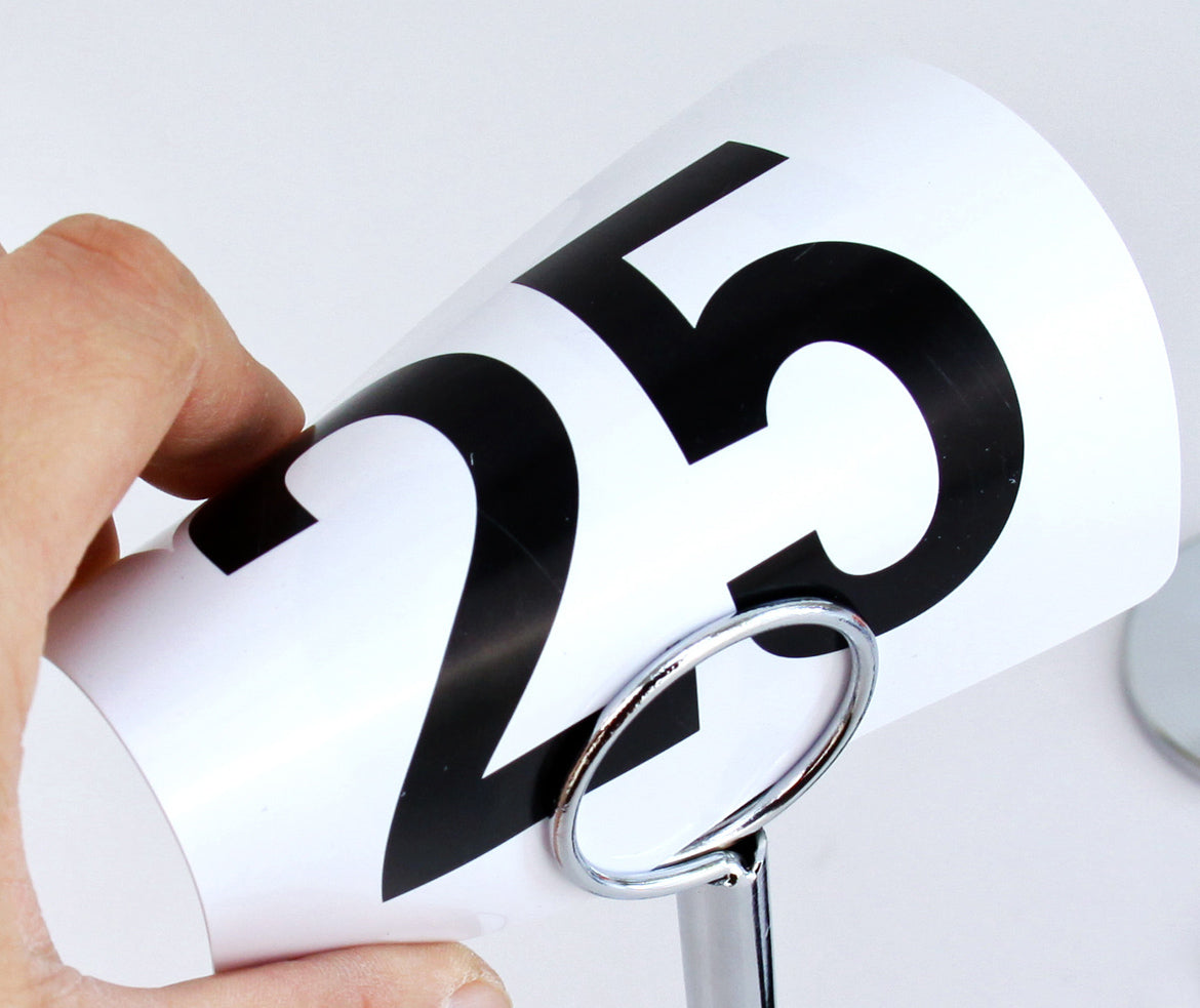 CHEFCO,TN-25/TBN-25, Plastic Table Numbers, 1-25, 4" x 4" - Chefcoca