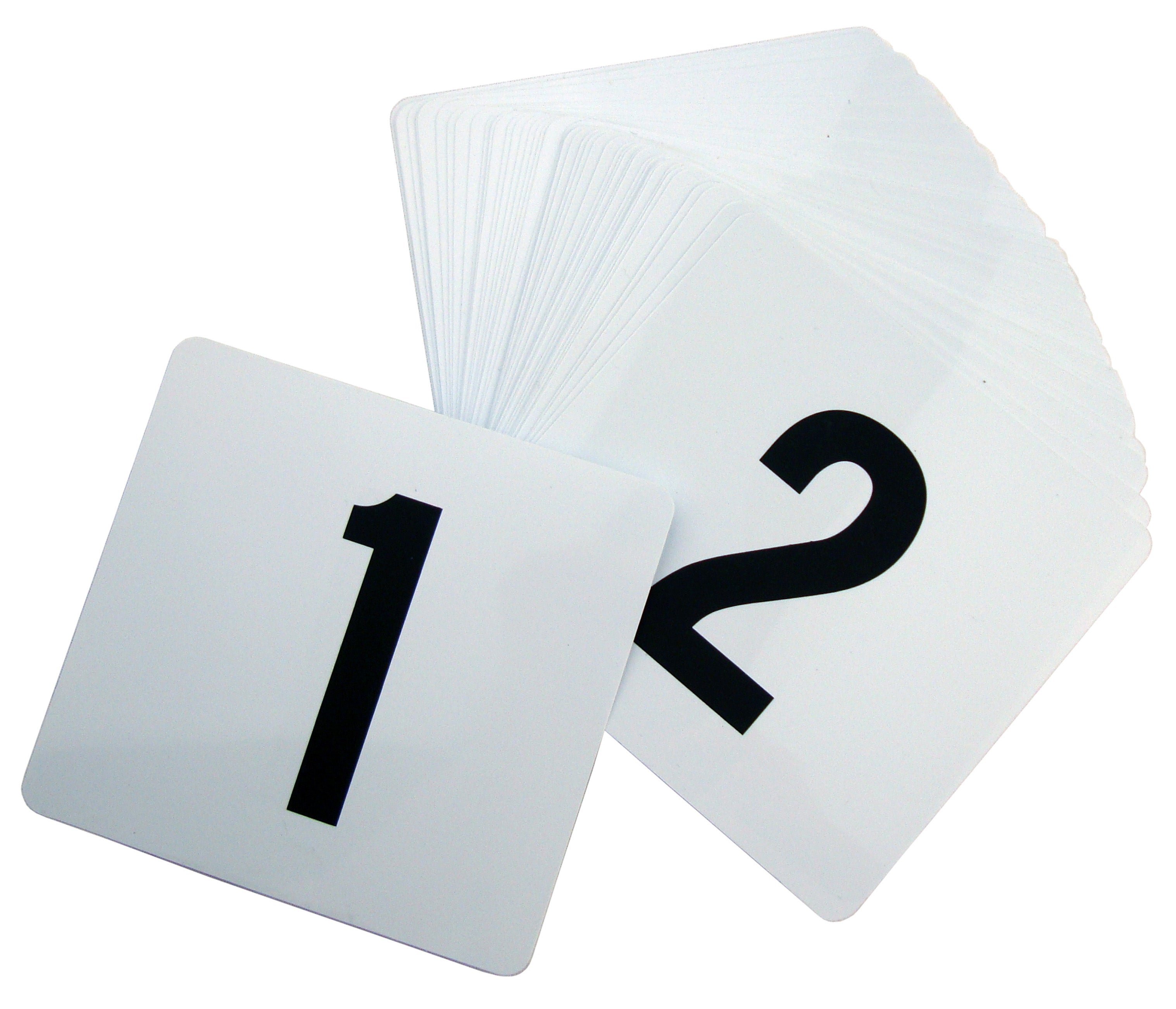 CHEFCO,TN-50/TBN-50, Plastic Table Numbers, 1-50, 4" x 4" - Chefcoca
