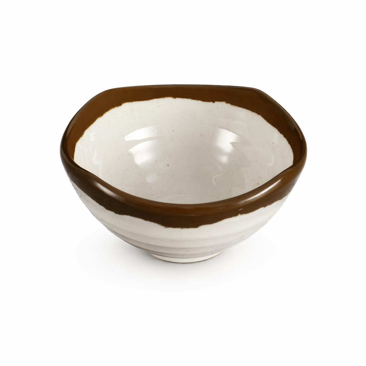 CHEFCO,W-4895, 4"Square Beige with Border Pattern Bowl - Chefcoca