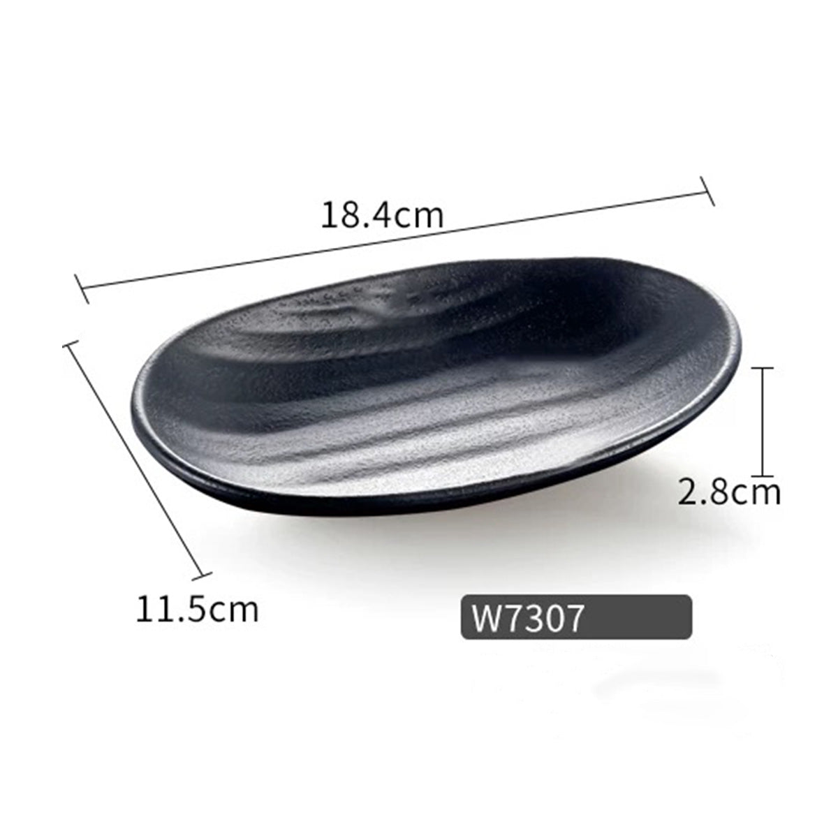 CHEFCO, W7307B, 7.2"Linear Pattern Oval Melamine Plate - Chefcoca