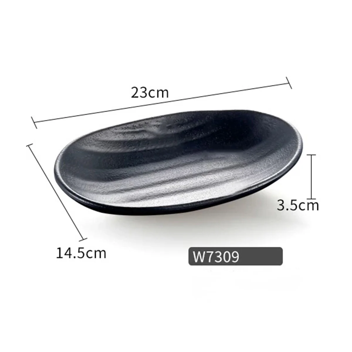 CHEFCO, W7309,  9" Linear Pattern Oval Melamine Plate - Chefcoca