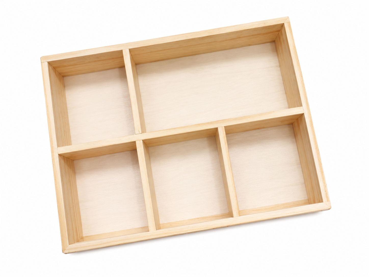 CHEFCO,WBX-5, Wooden Box with 5 Compartments,L40cm/15.7" x W30cm/11.8" x H8cm/3.15" - Chefcoca