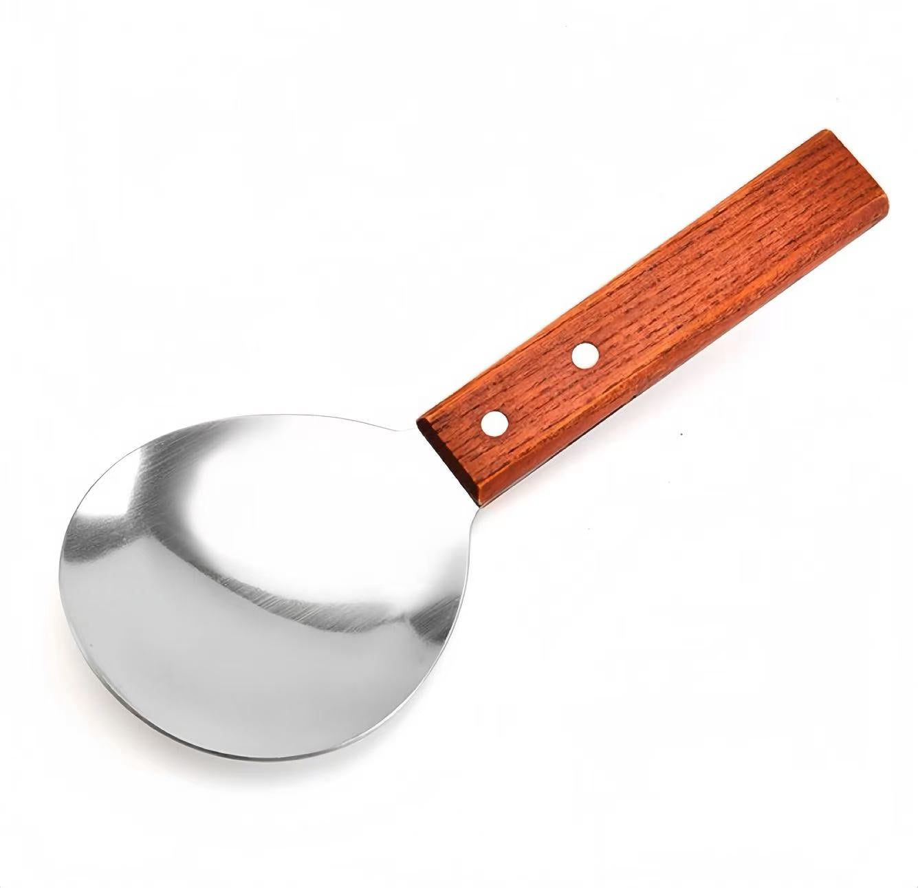 CHEFCO,WFS-4, Large Stainless Steel Food Paddle with Wood Handle(95mm/3.74" Dia) - Chefcoca