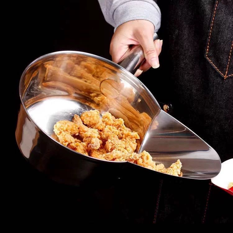 CHEFCO,WL-S21,Stainless steel Chip scoop shovel, Non-Slip popcorn scooper with handles