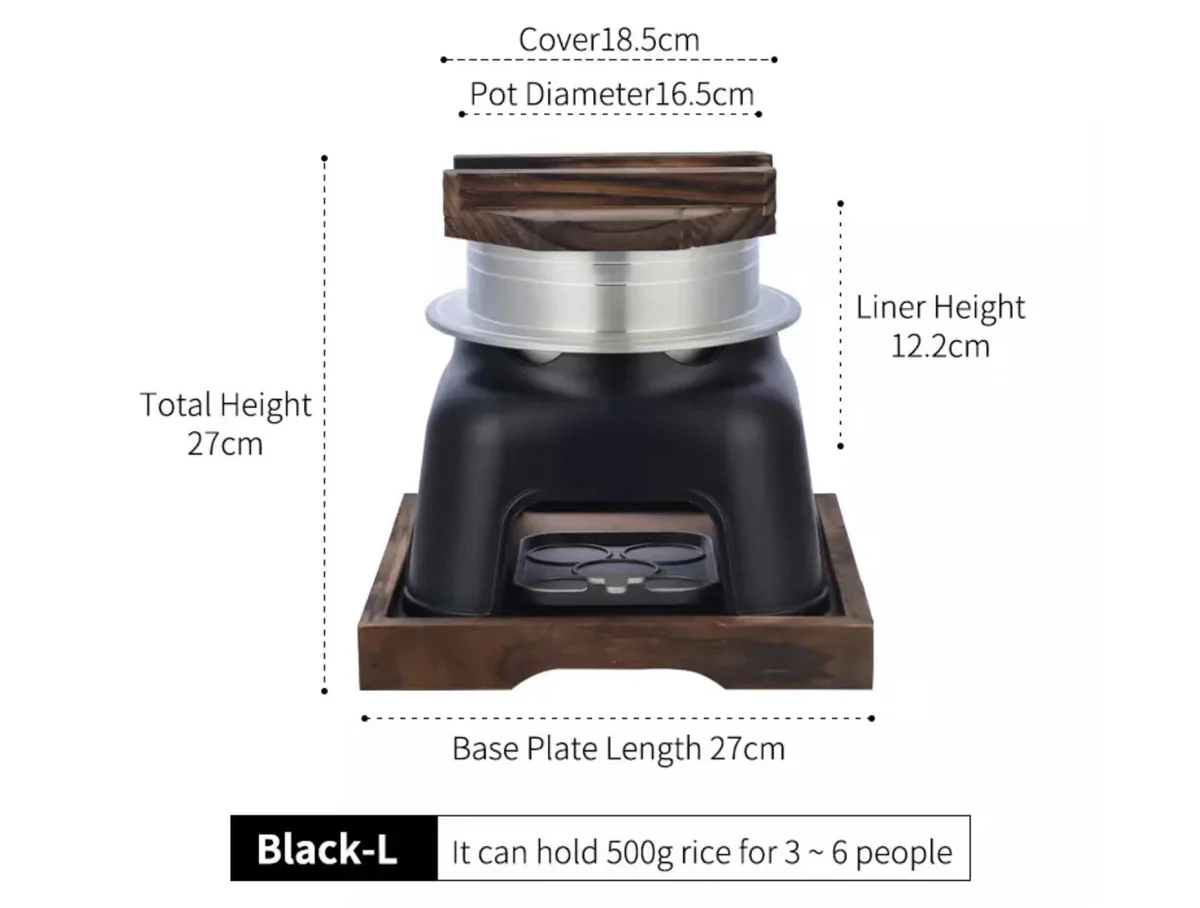 CHEFCO,WLG-16.6, Traditional Japanese Rice Cooking Oolong Pot-5PCS/SET(16.5cm/6.5" Pot Dia) - Chefcoca