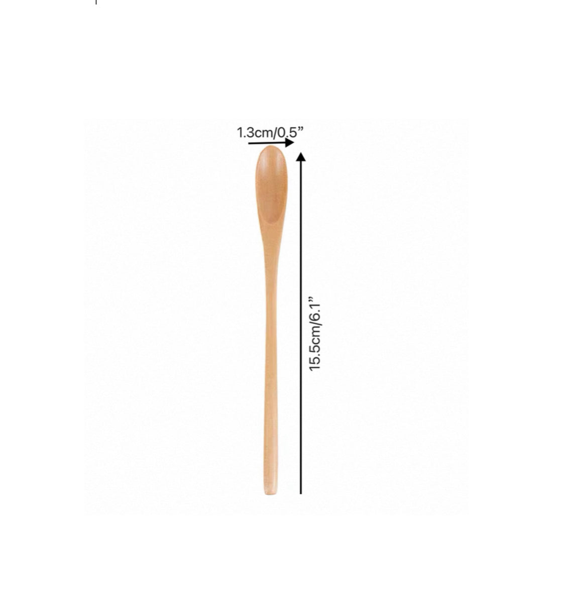 CHEFCO,WS15-1.3,Silm Round Wooden Spoon with Short Handle - Chefcoca