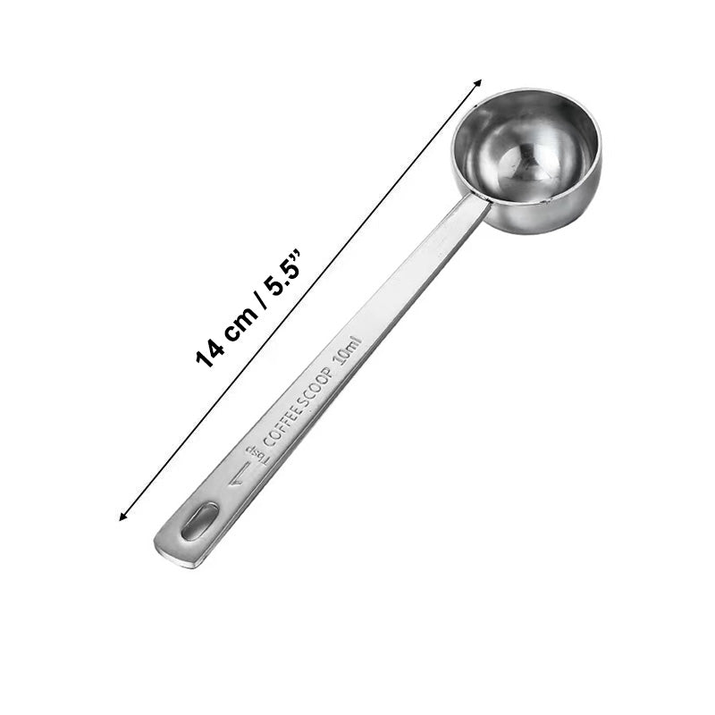 Chefco, SMS-10, 10 ML Coffee Scoop,Stainless Steel Coffee Measuring Scoop,Metal Coffee Scoop Premium Long Handle Measure Spoon for Coffee Powder and Coffee Making,Durable Serving Utensil